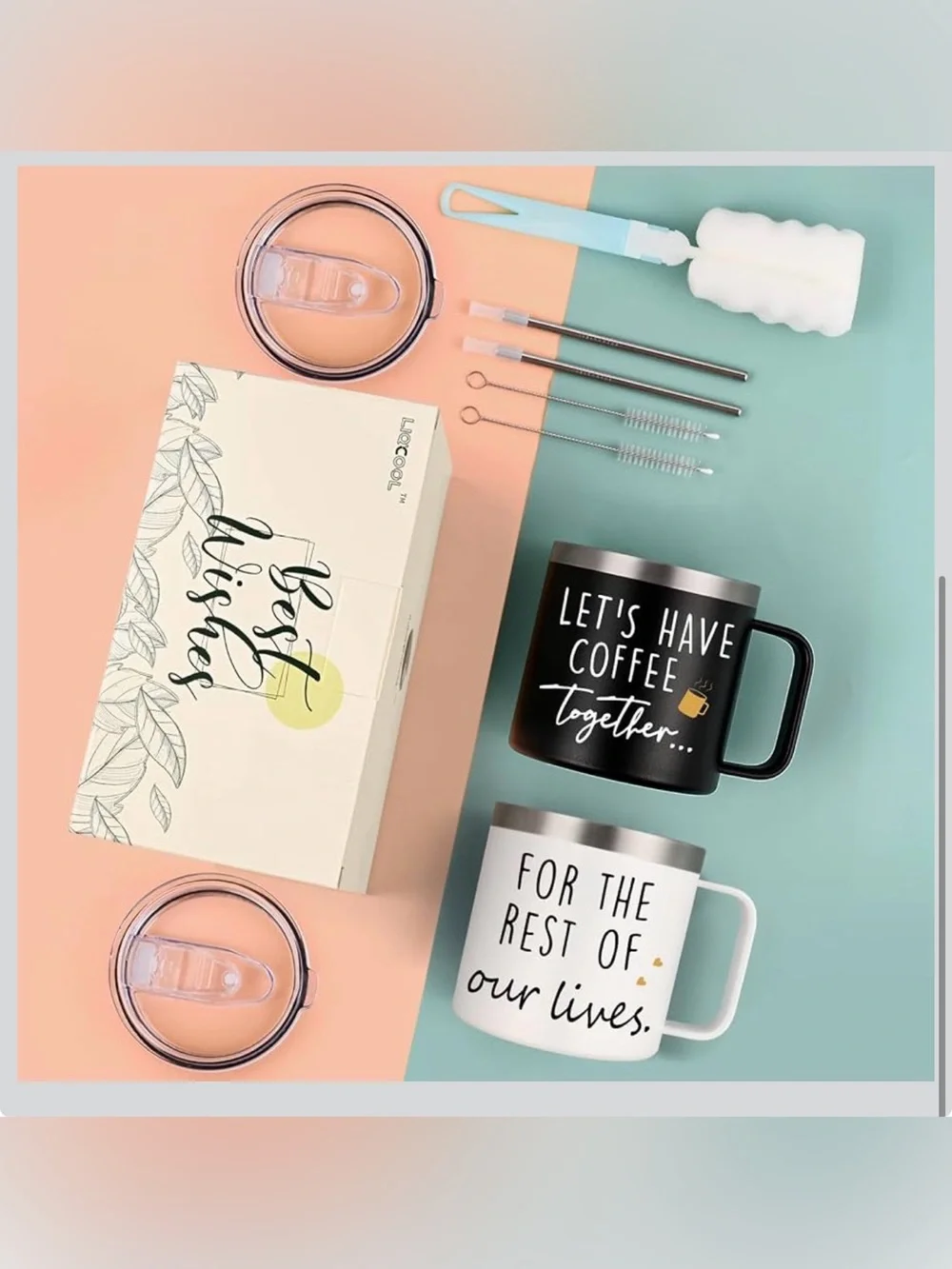 Couples Insulated Mug Set - Engagement Wedding